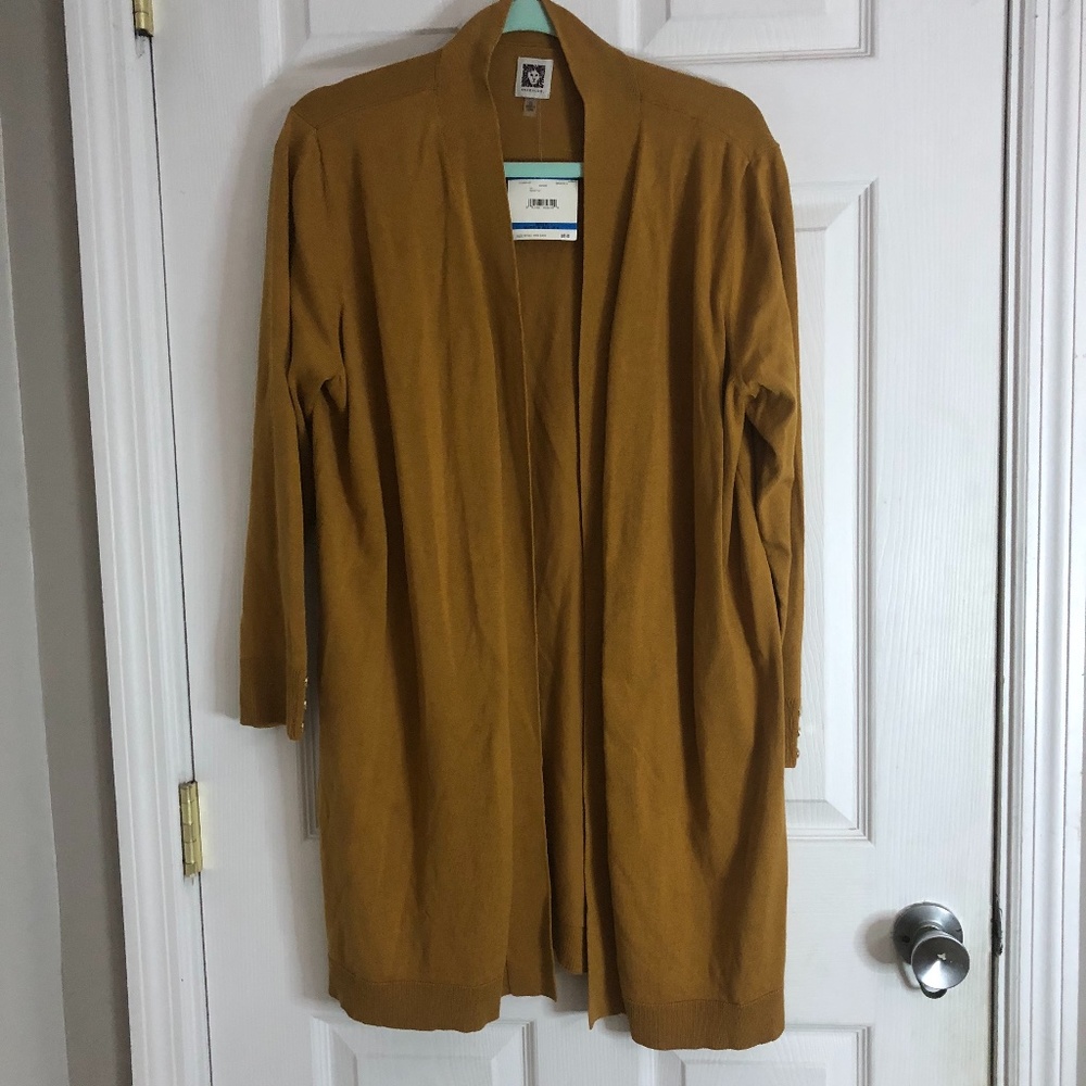 Anne Klein Mustard Long Sleeve Cardigan (NWT)